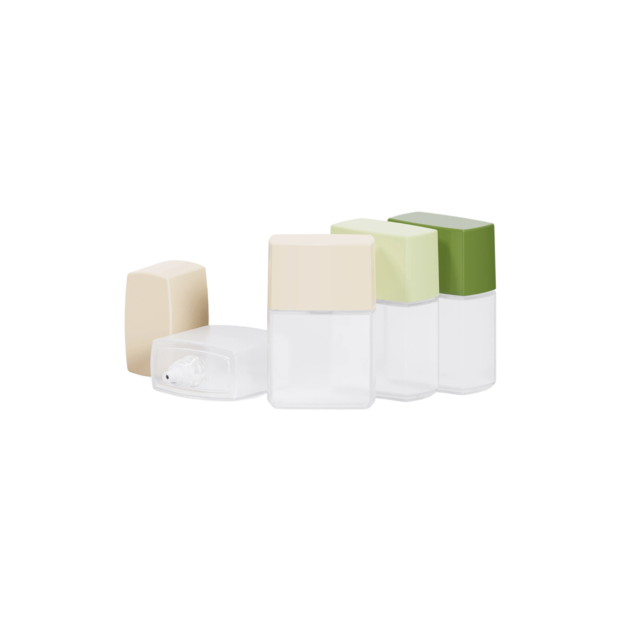 1oz / 30ml PE Rectangular Tottle with Integrated Dropper Nozzle and Flush PP Cap