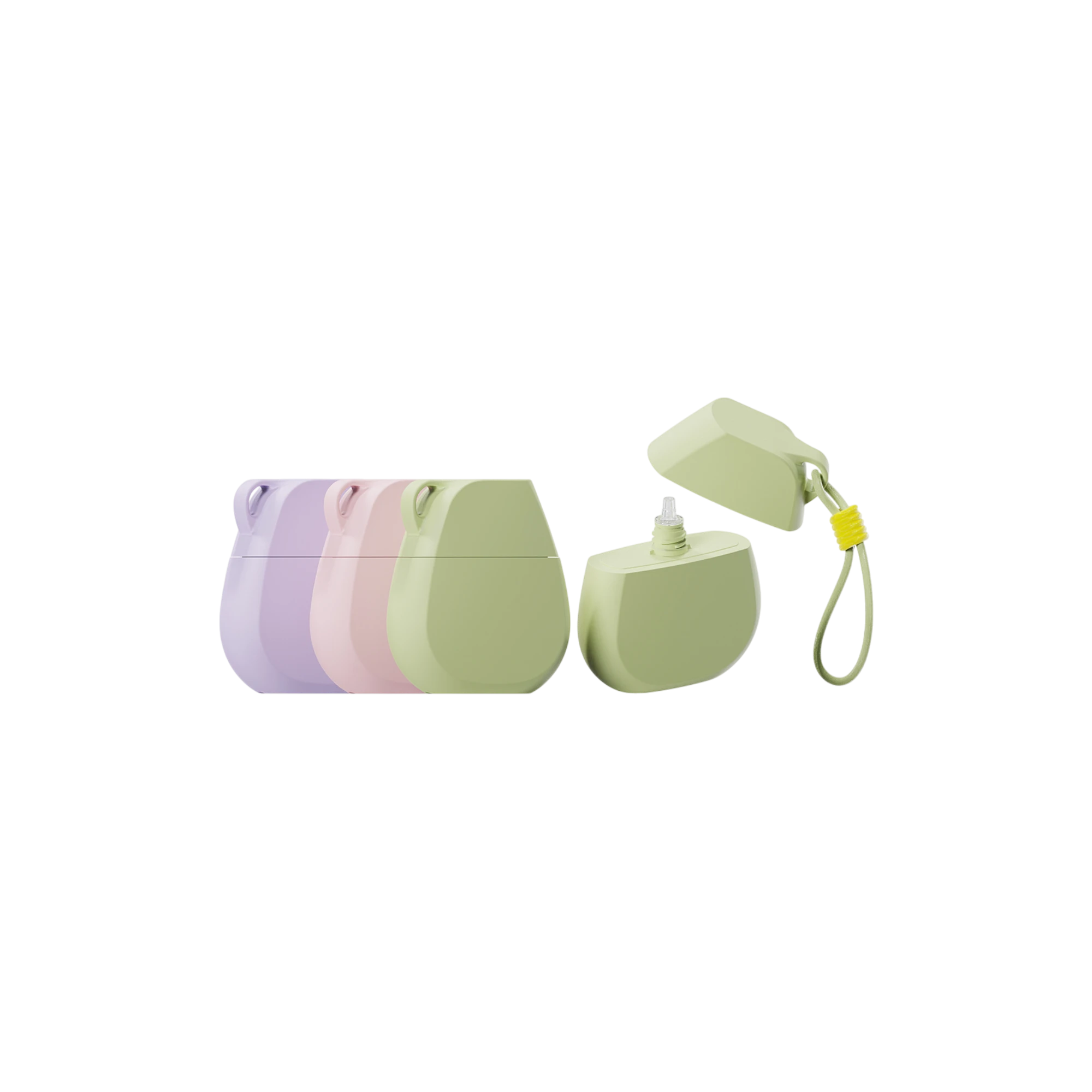 1.7oz / 50ml PE/Adflex Flattened Oval Cosmetics Tottle with Dropper Nozzle, PP Cap and Keychain Loop