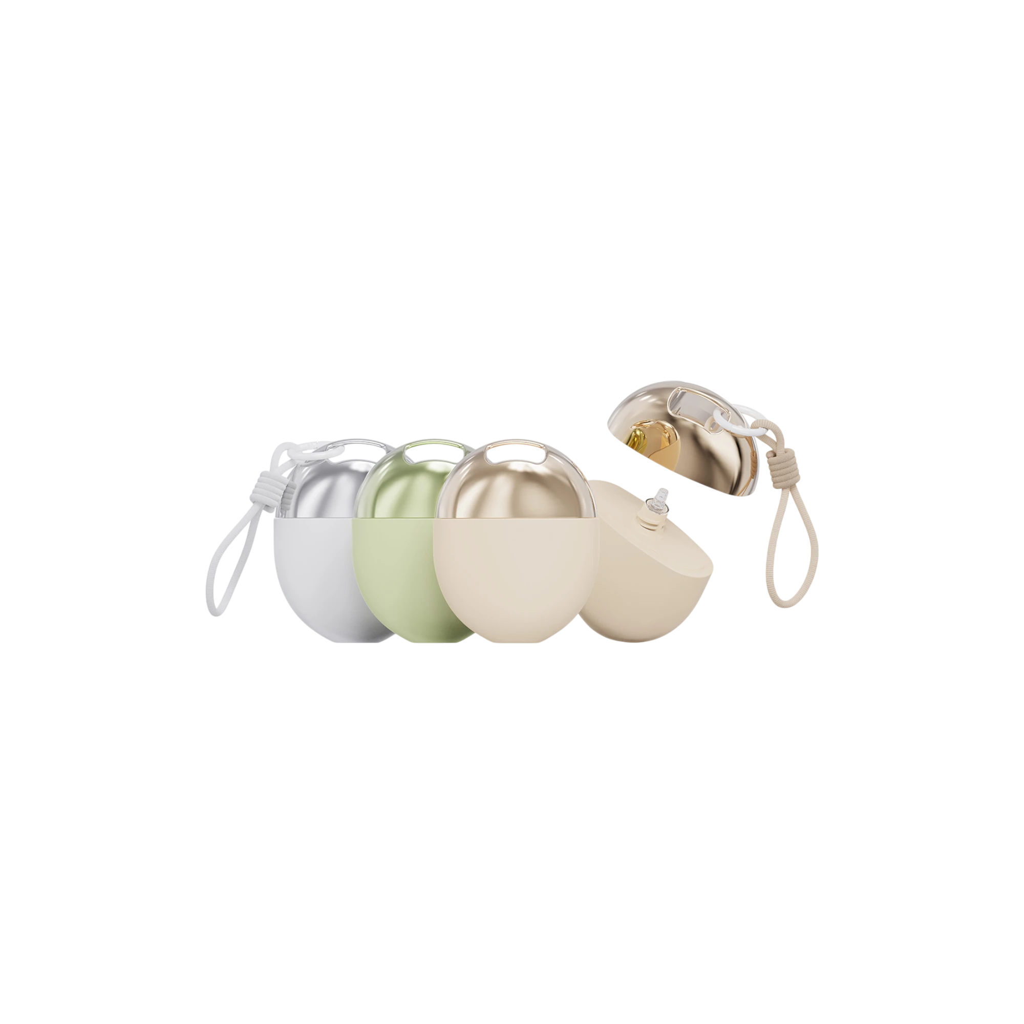 1.7oz / 50ml 5-Layer PE/EVOH Round Tottle with Metallized Dome Cap, Precision Nozzle and Keychain Loop