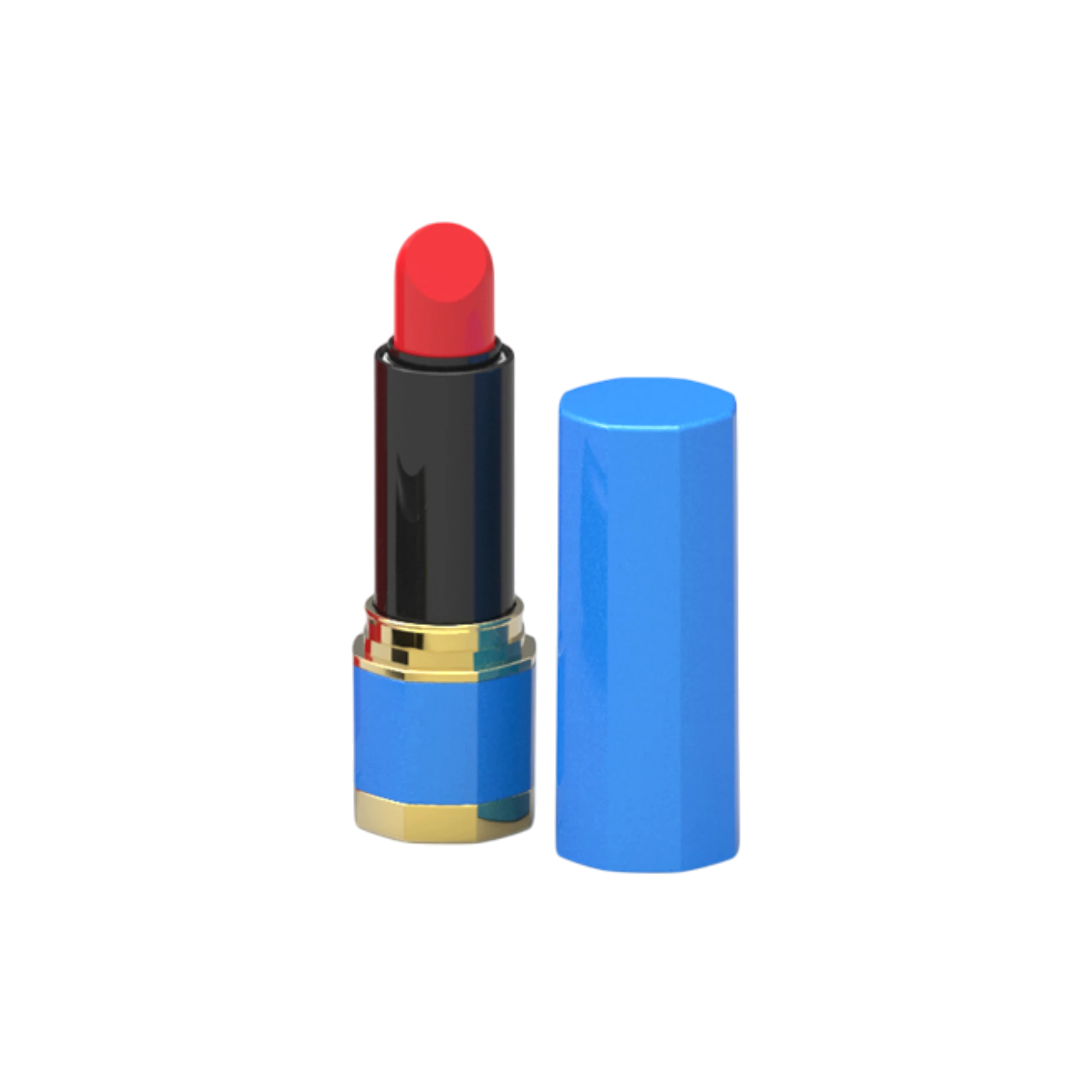 4.5g ABS Octagonal Lipstick Tube with Gold Collar and 12.1mm POM Bullet Cup