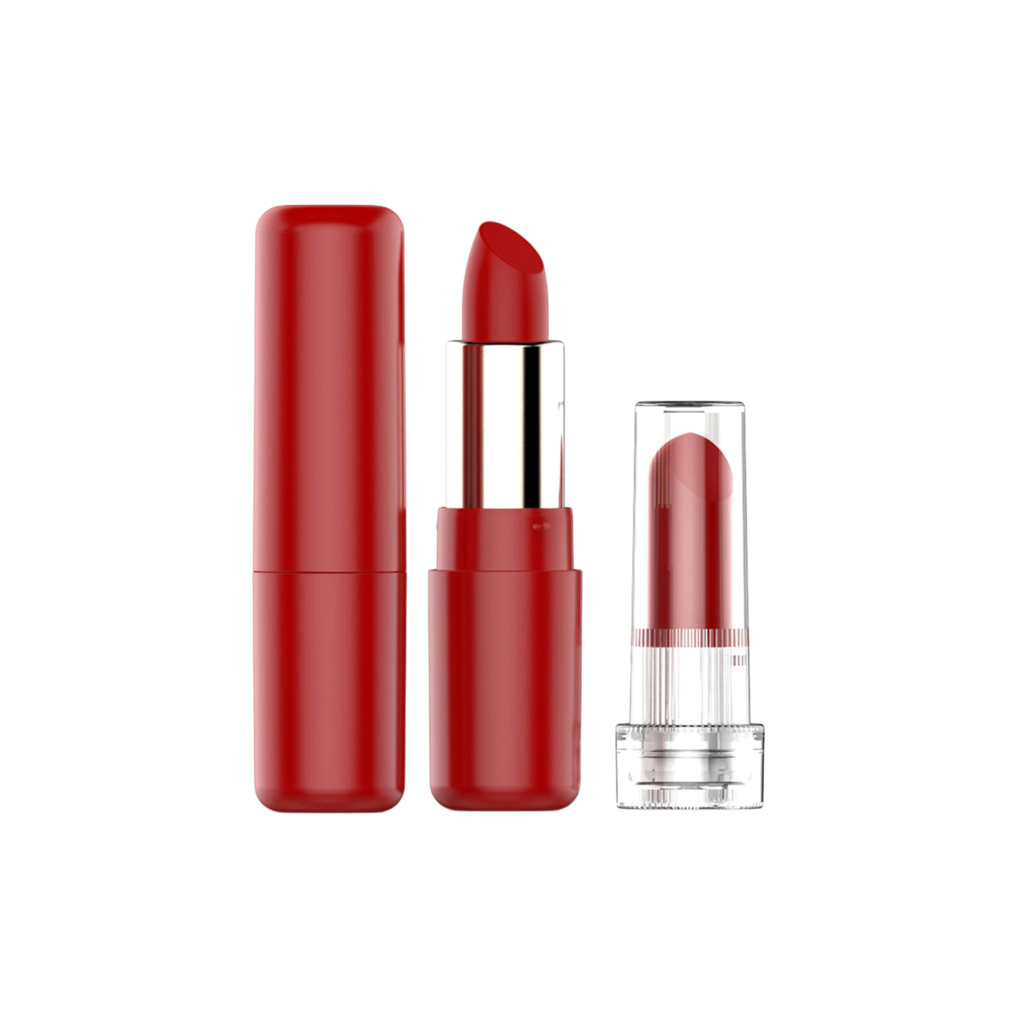 5.2g PP Refillable Iron-Weighted Cylinder Lipstick Tube with Aluminum Shell, Replaceable PET 12.1mm Bullet Cup Cartridge