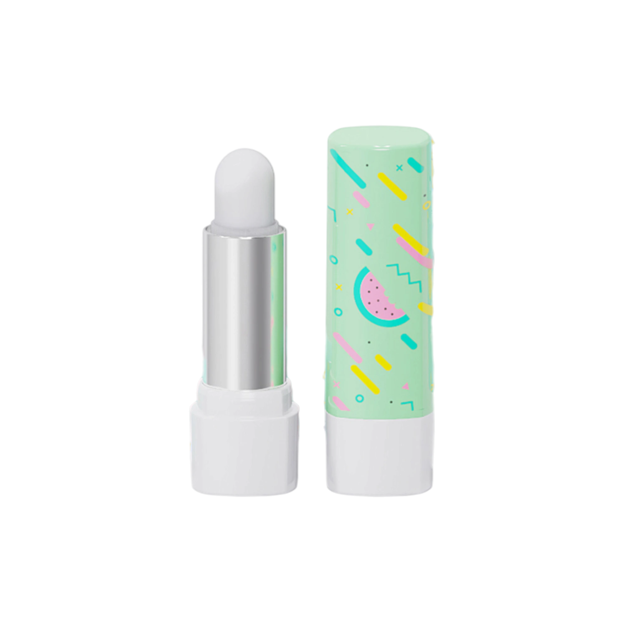 4.5g ABS Square Lip Balm Stick Tube with Printed Cap and 12.1mm PP Bullet Cup