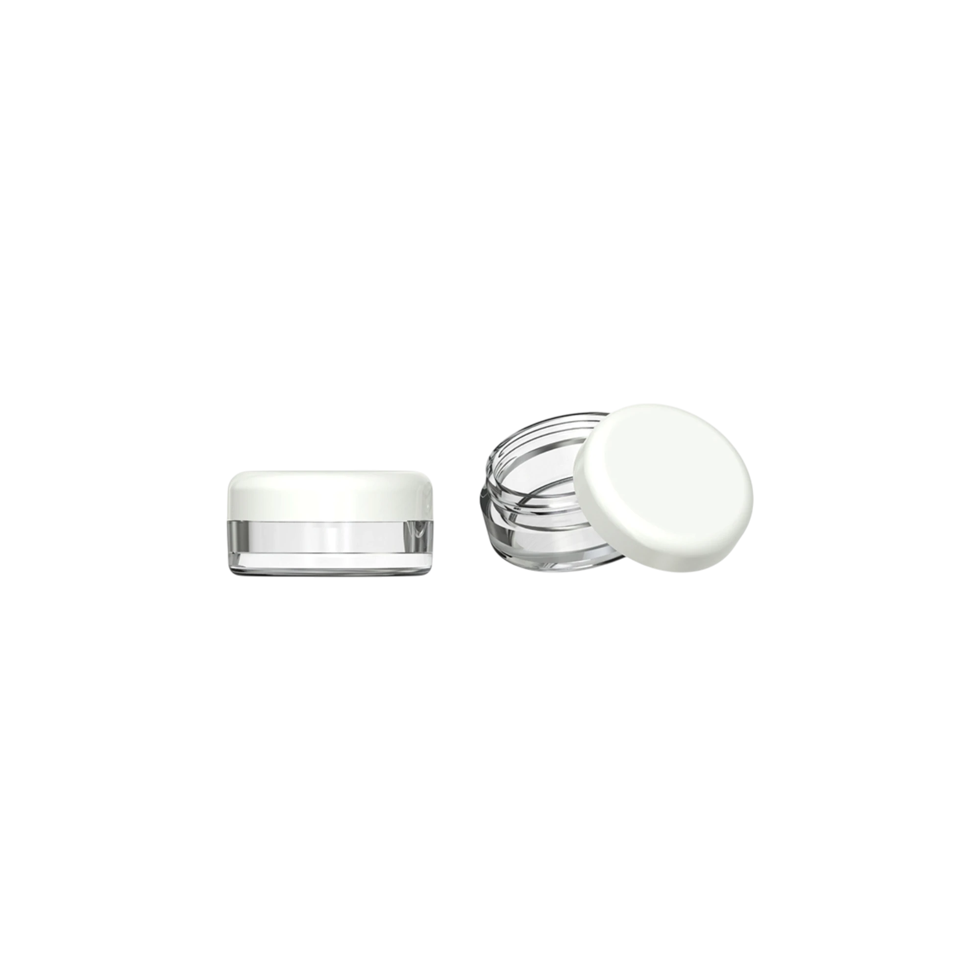 0.14oz / 4ml SAN Straight Sided Mini Sample Jar with Flush ABS Screw Cap