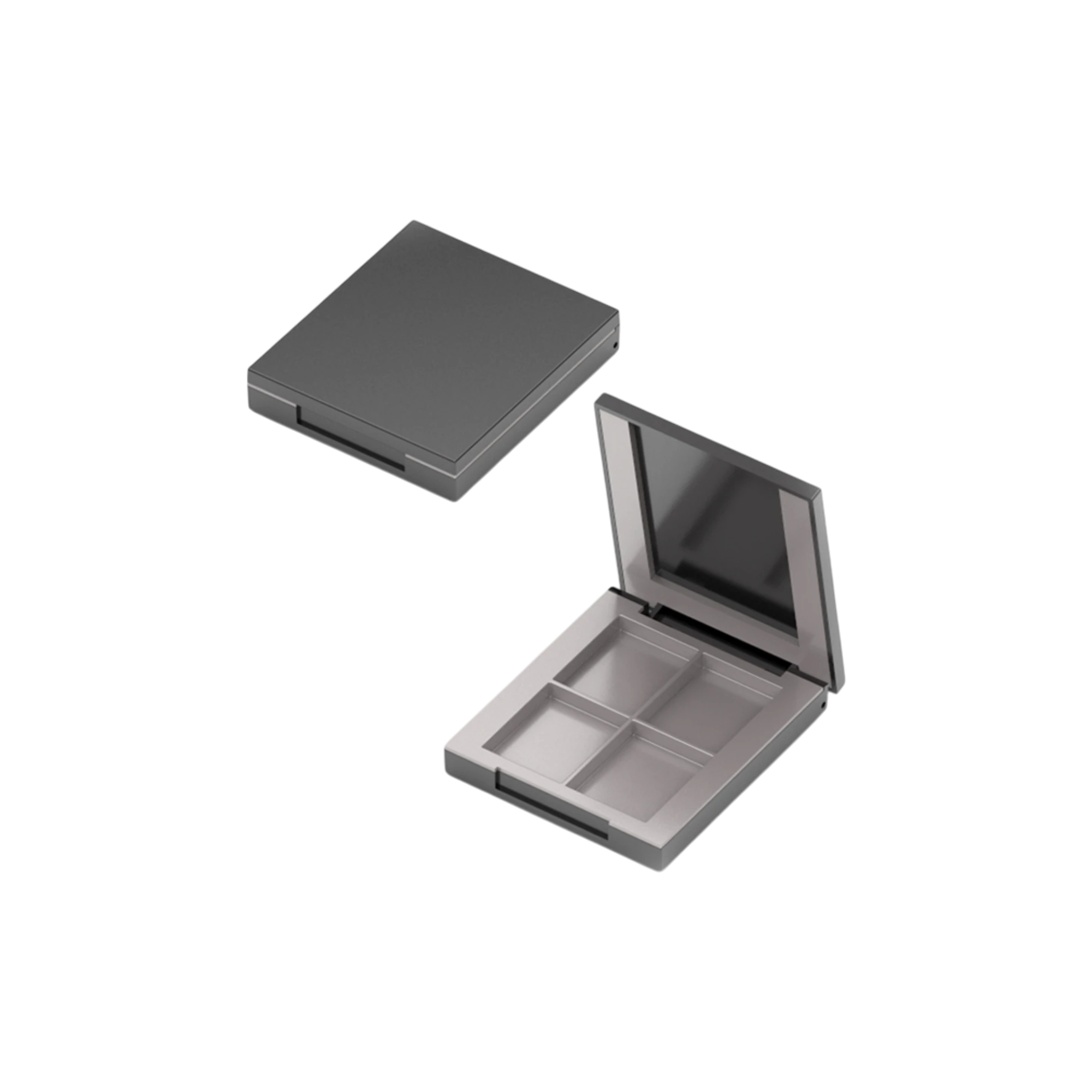 6g 4-Pan Square ABS Eyeshadow Palette with Rectangular Wells & Magnetic Closure