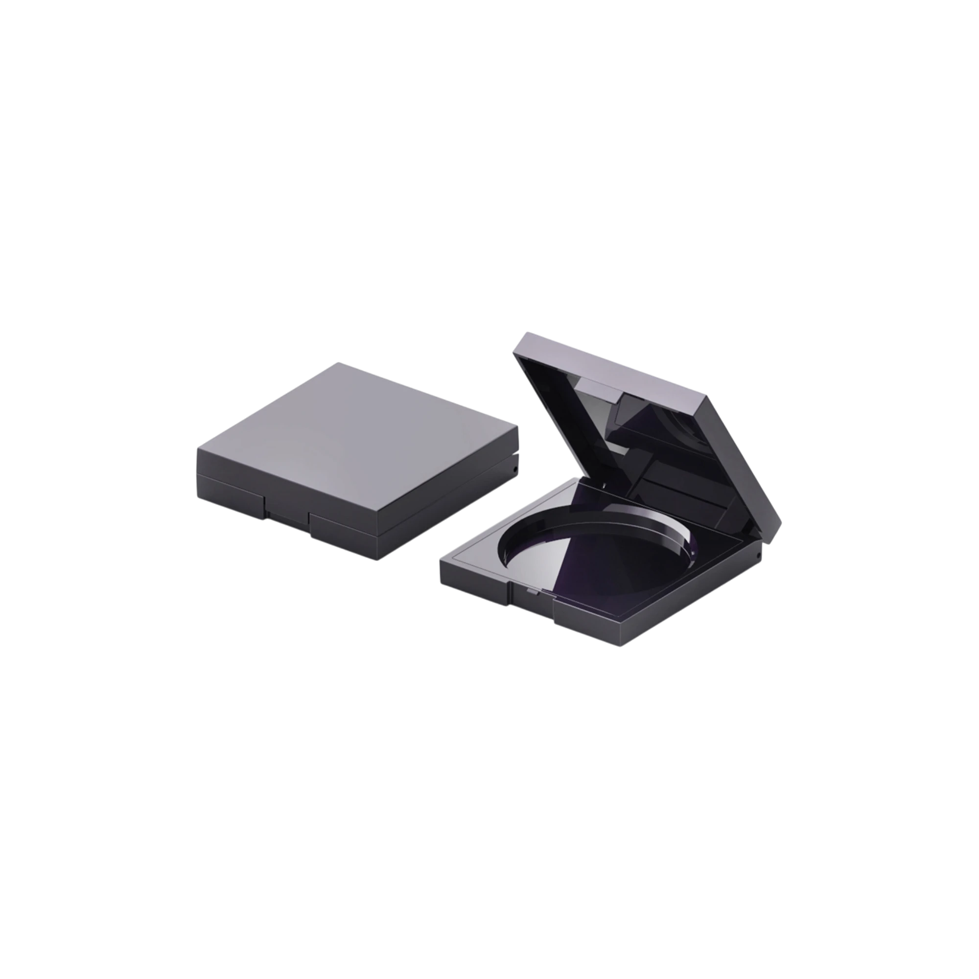 8.7g Single-Pan Square ABS Powder Compact with Mirror & Clasp Closure