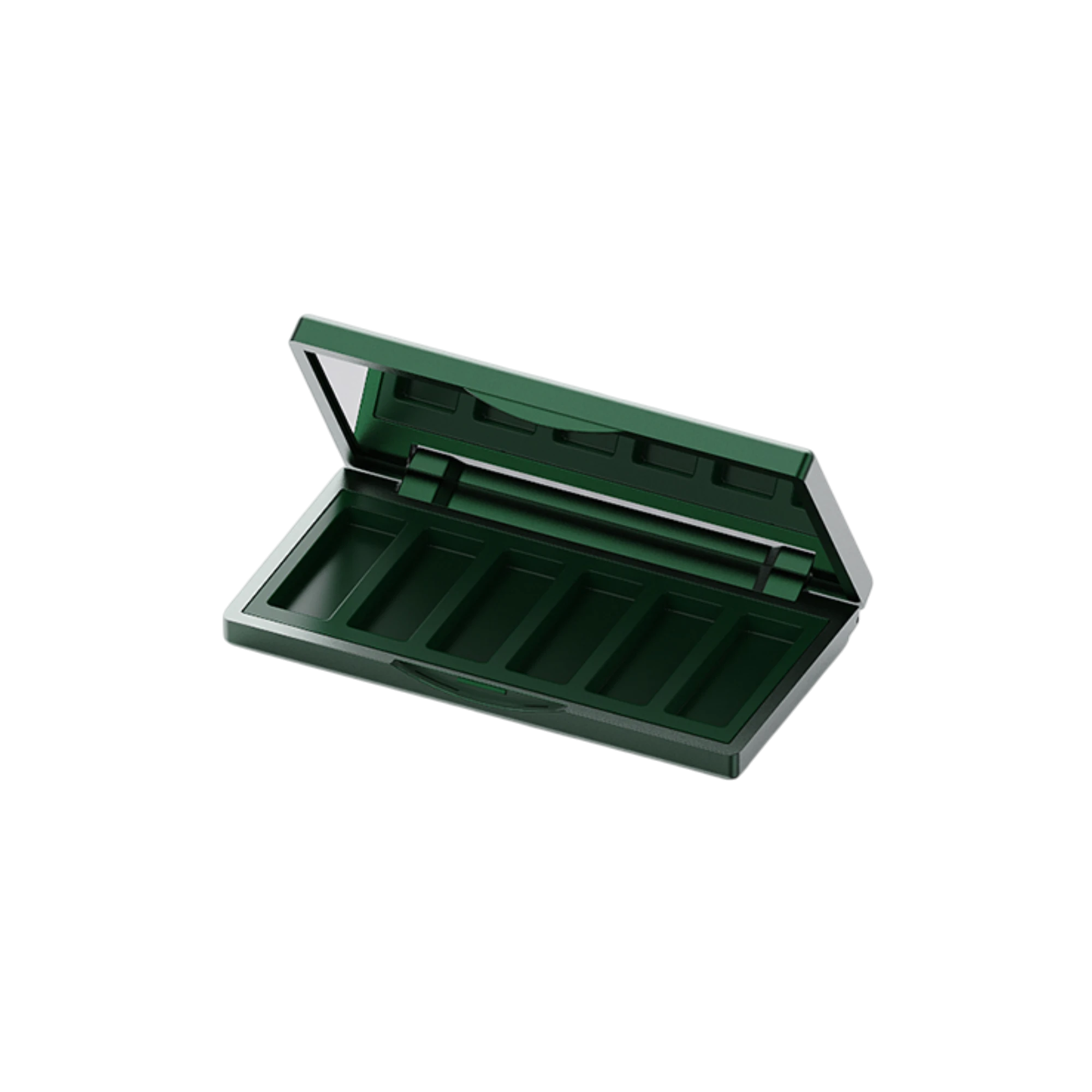 6.6g 6-Pan Rectangular ABS Eyeshadow Palette with Rectangular Wells, Mirror & Clasp Closure
