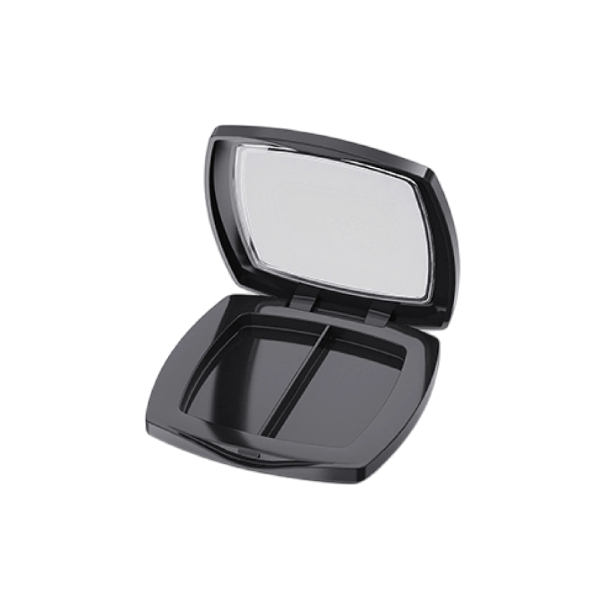 8.6g 2-Pan Square ABS & SAN Eyeshadow Palette with Rectangular Wells & Clear Window Lid