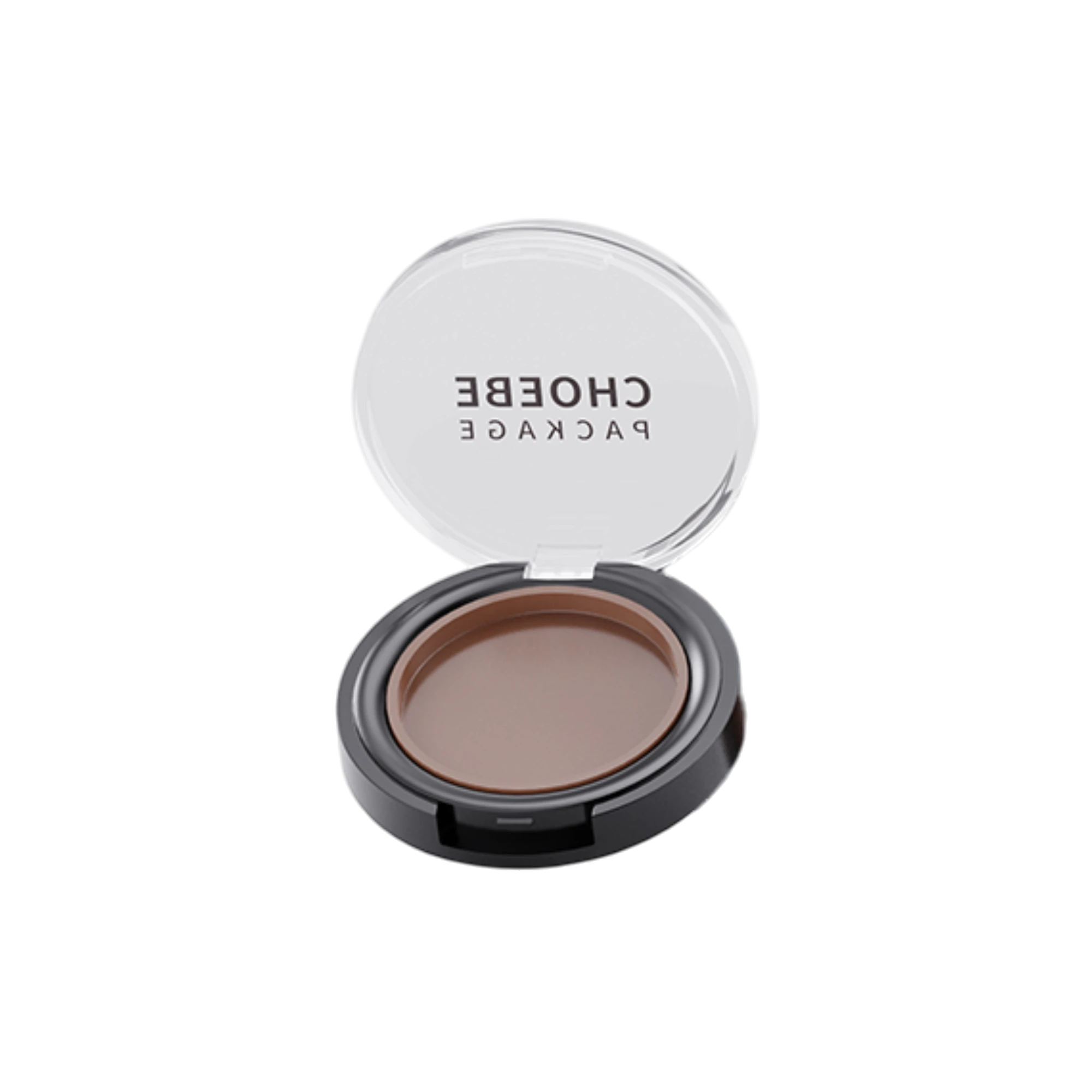 1.6g Single-Pan Round ABS & SAN Bronzer Compact with Clasp & Fully Transparent Lid