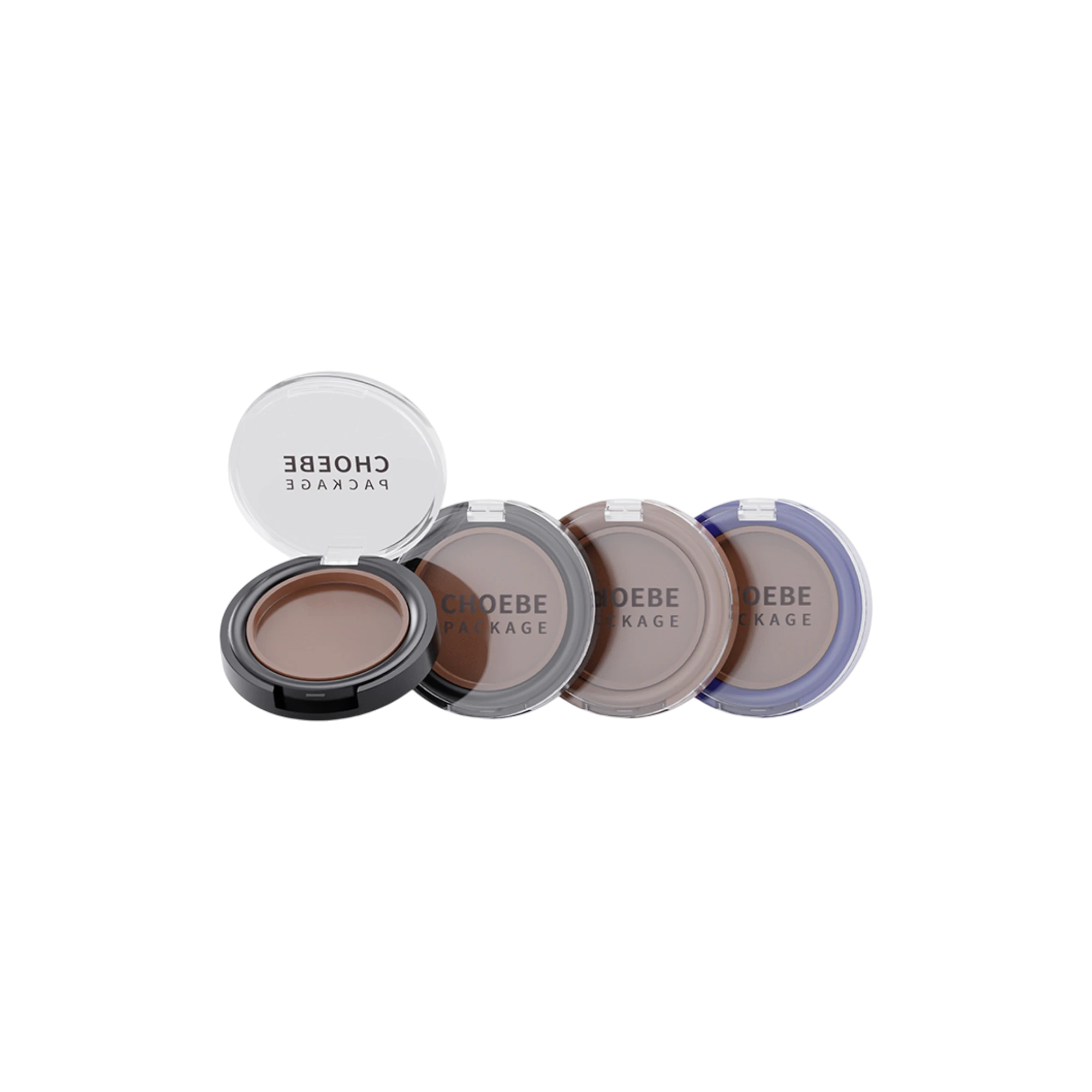 1.6g Single-Pan Round ABS & SAN Bronzer Compact with Clasp & Fully Transparent Lid