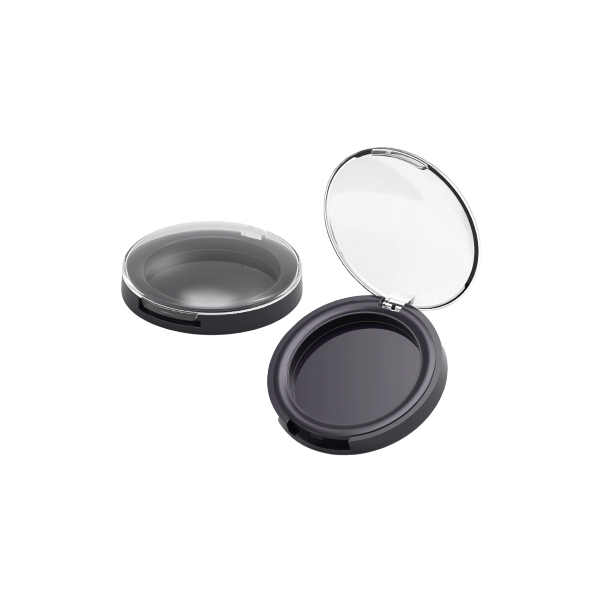 6.6g Single-Pan Round ABS & SAN Blush Compact with Clasp & Fully Transparent Domed Lid 2