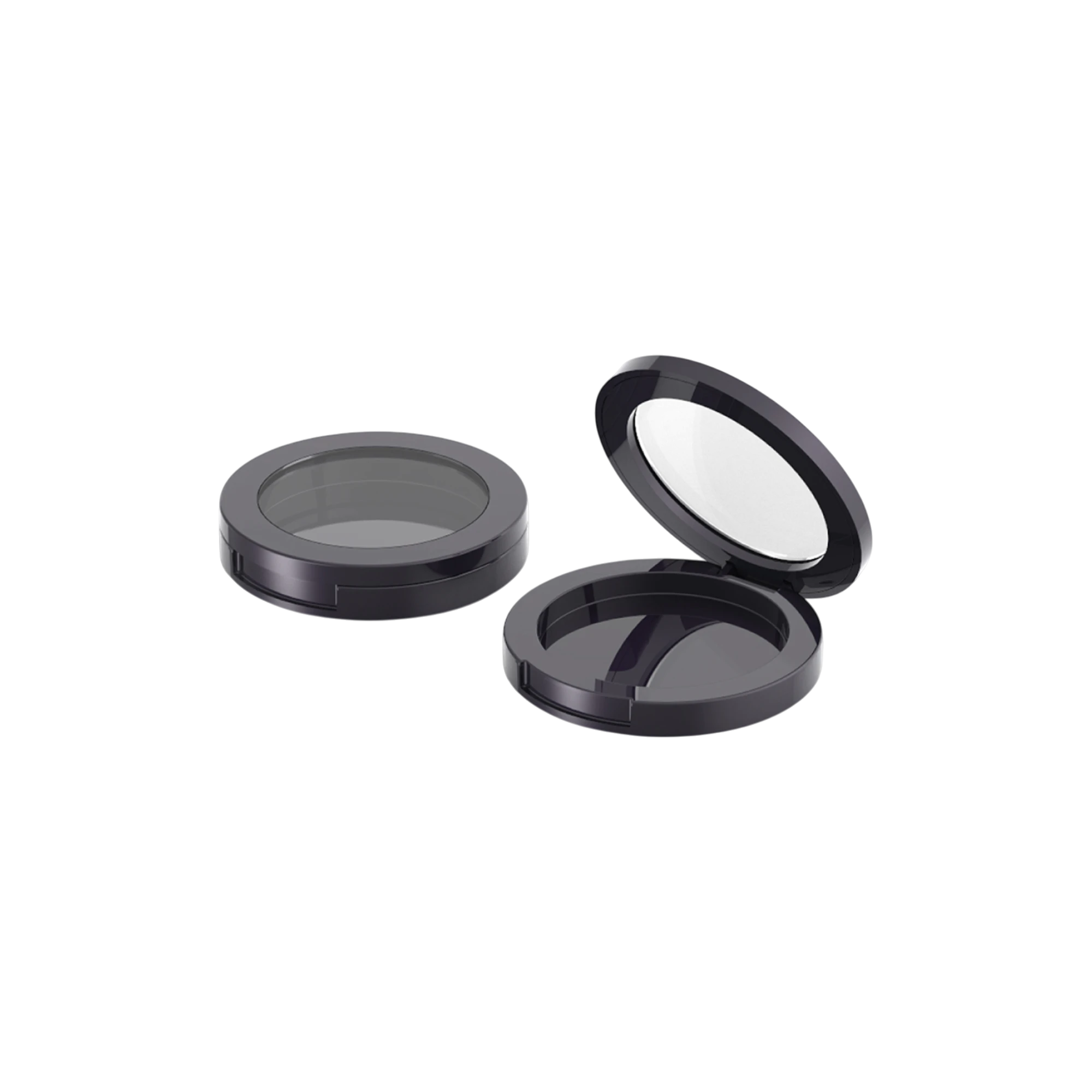 4.5g Single-Pan Round ABS & SAN Bronzer Compact with Magnetic Closure & Clear Window Lid