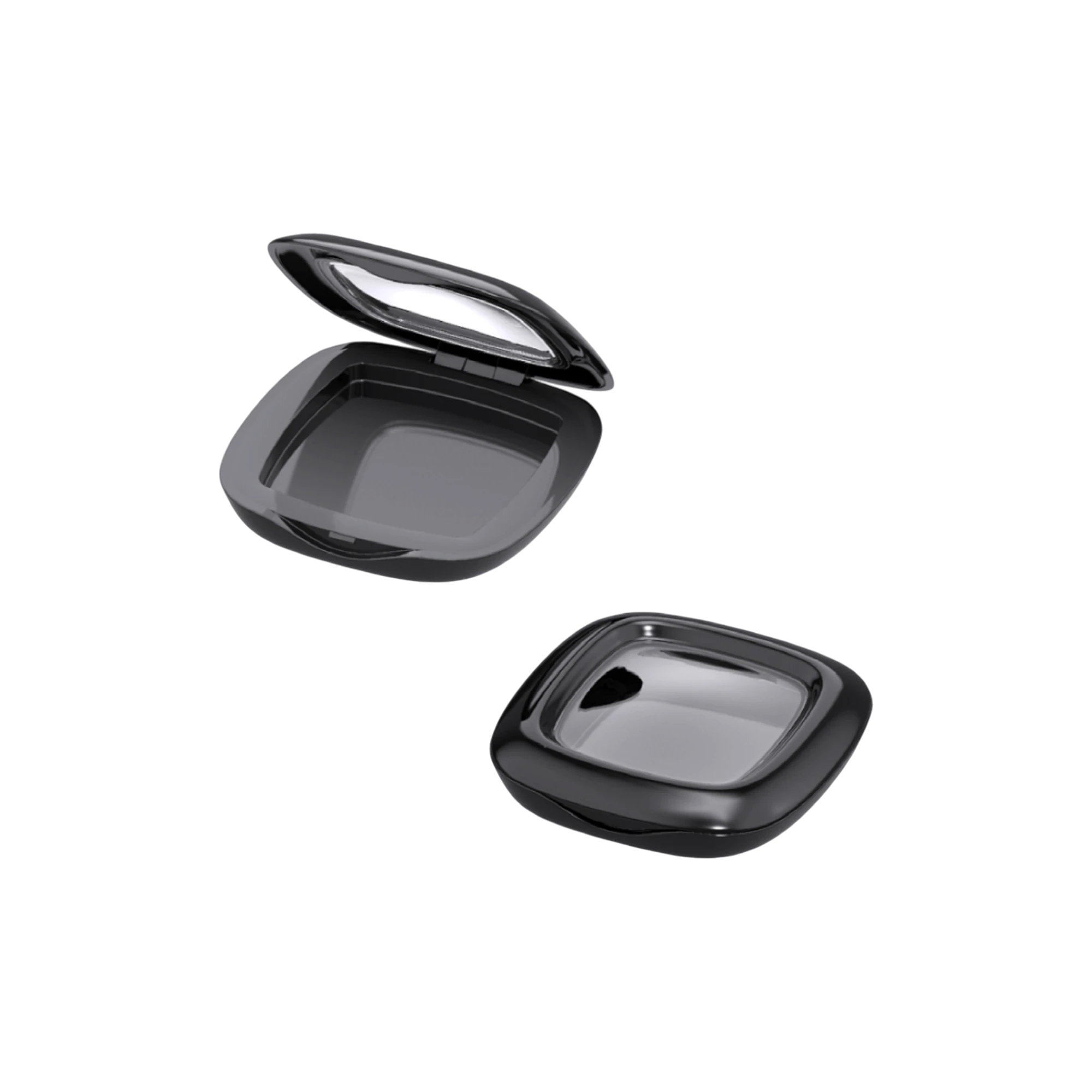 9.1g Single-Pan Square ABS & SAN Bronzer Compact with Clasp Closure & Clear Window Lid