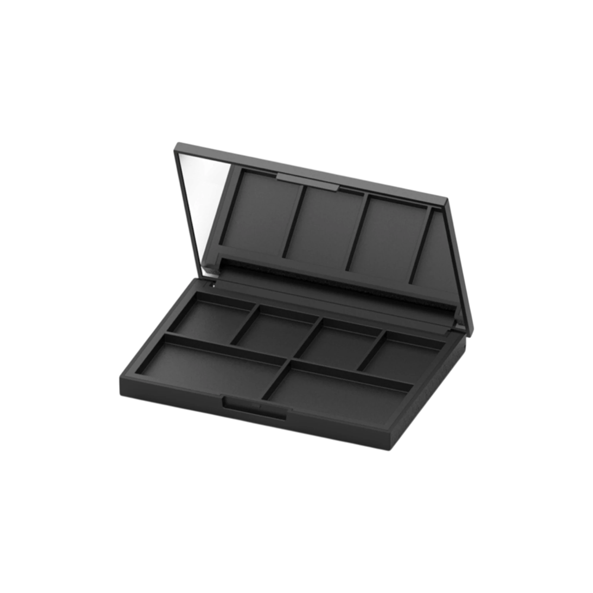 33.6g 6-Pan Rectangular ABS & PMMA Eyeshadow Palette with Rectangular Wells, Mirror & Clasp Closure