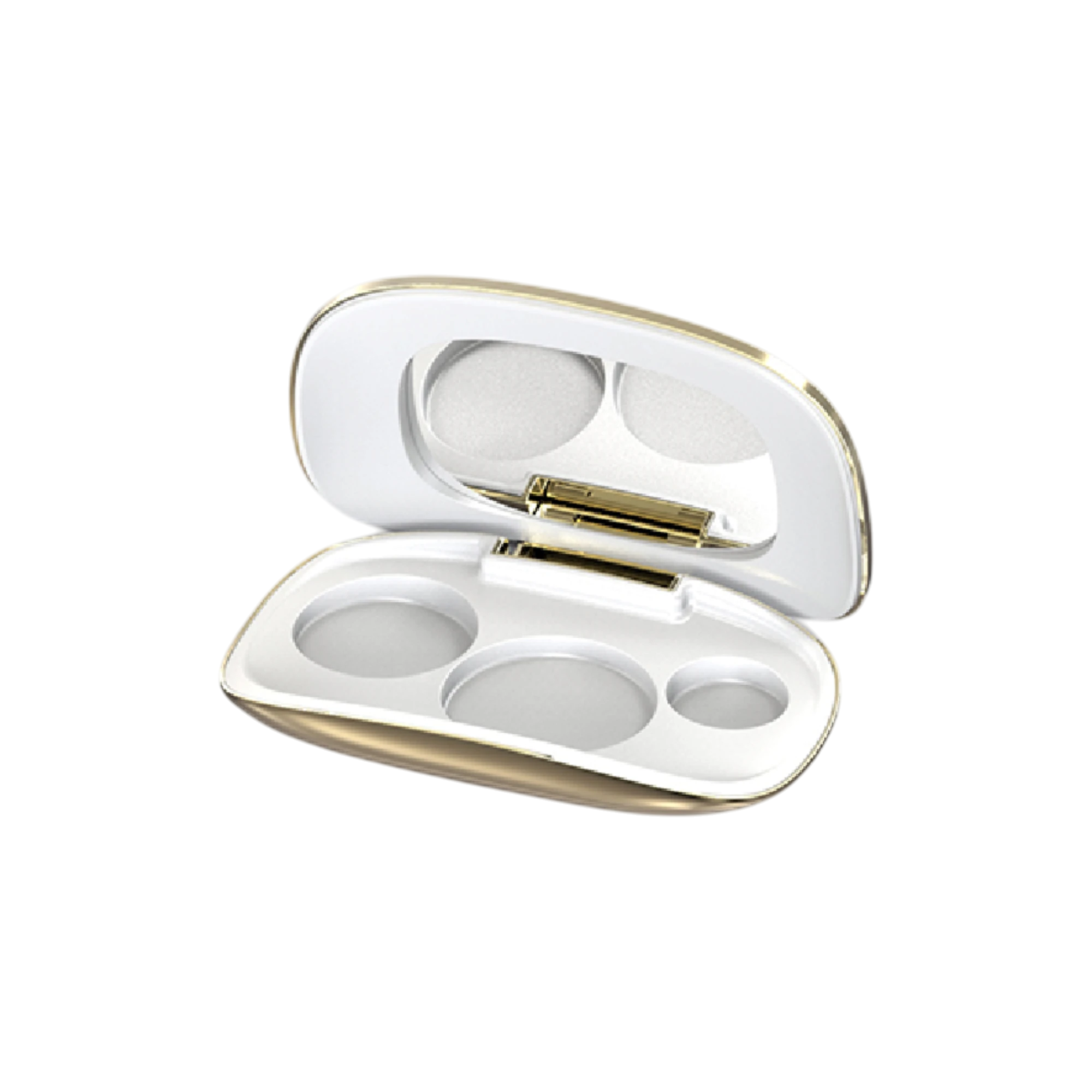 9.2g 3-Pan Rectangular Eyeshadow Palette with Irregular Round Wells & Mirror