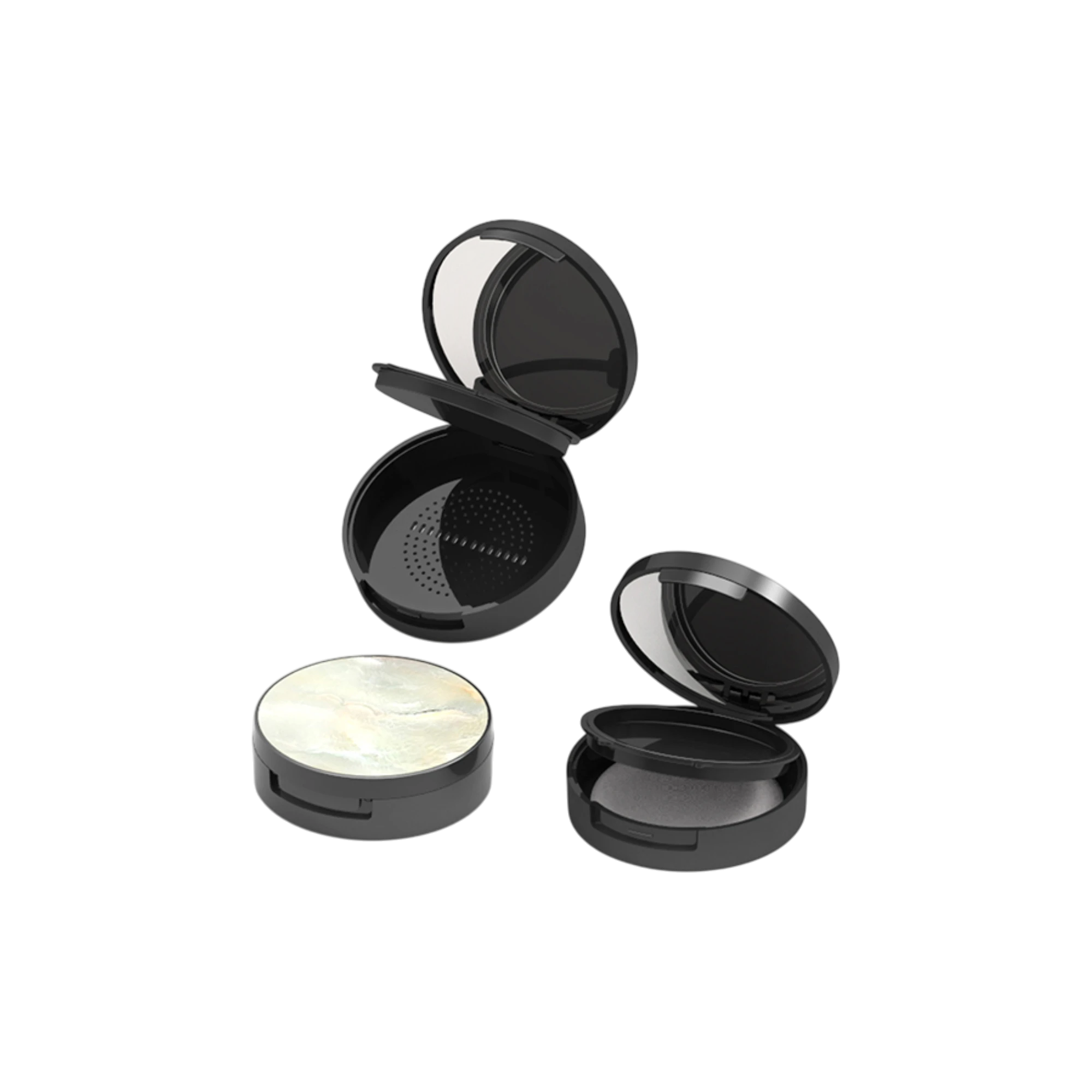 10.2g Two-Tier Single-Pan Round ABS Bronzer Compact with Mirror & Clasp