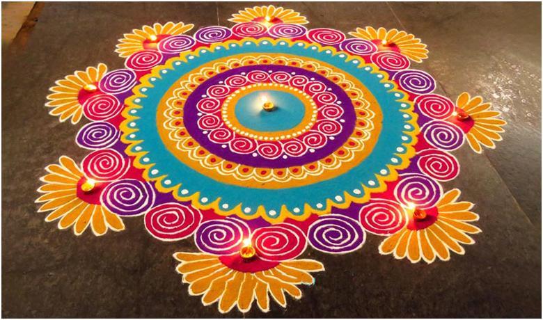 circular diwali rangoli design