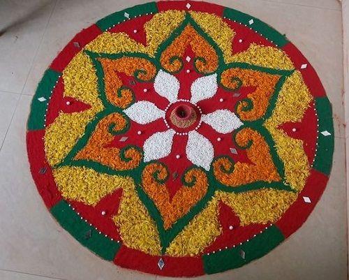 rangoli design rice