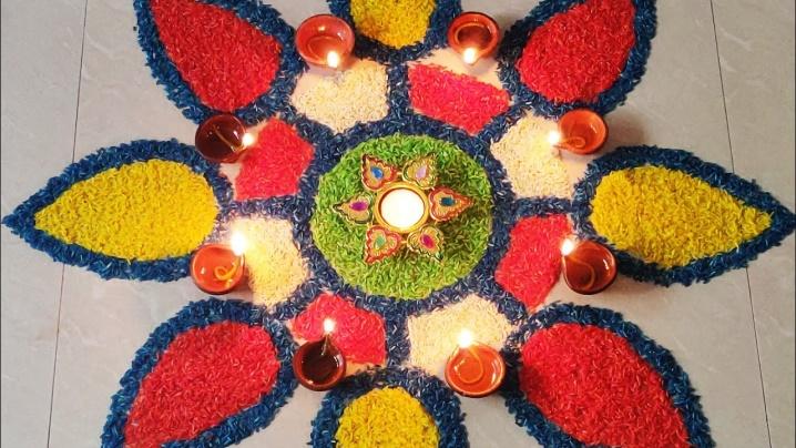 rice rangoli design