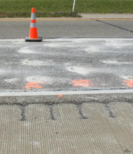 Patch of Pennsylvania highway prepared for URETEK Deep Injection
