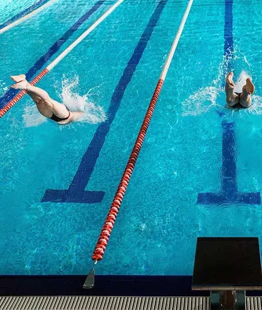 Large athletic swimming pool underwater