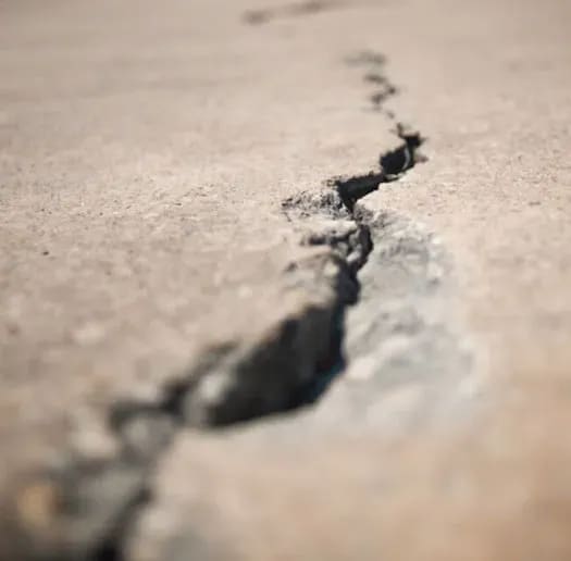 Close up of cracked foundation