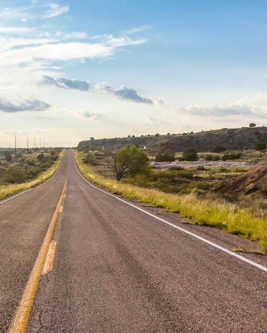 Roadway on sunny day