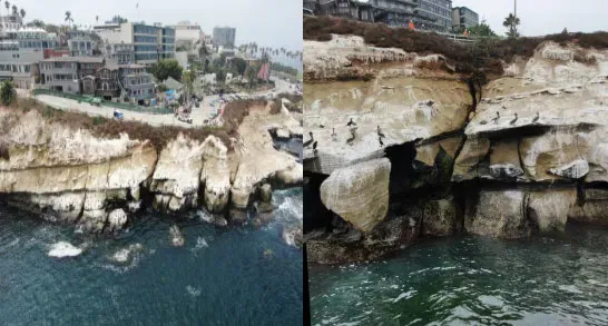 Rock formation on coast