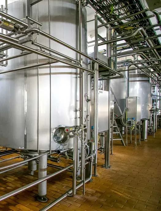 Large metal industrial tank