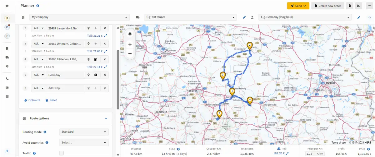 Truck Route Planner for all Europe