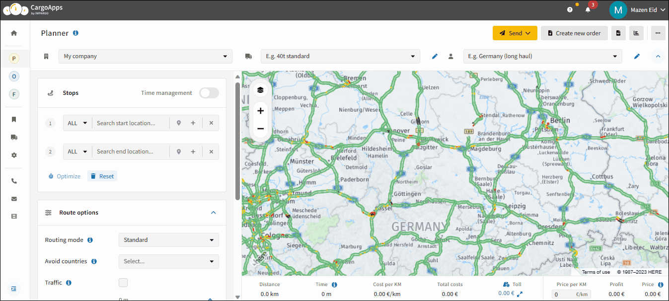 Truck Route Planner for all Europe
