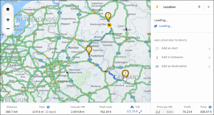 Truck Route Planner for all Europe