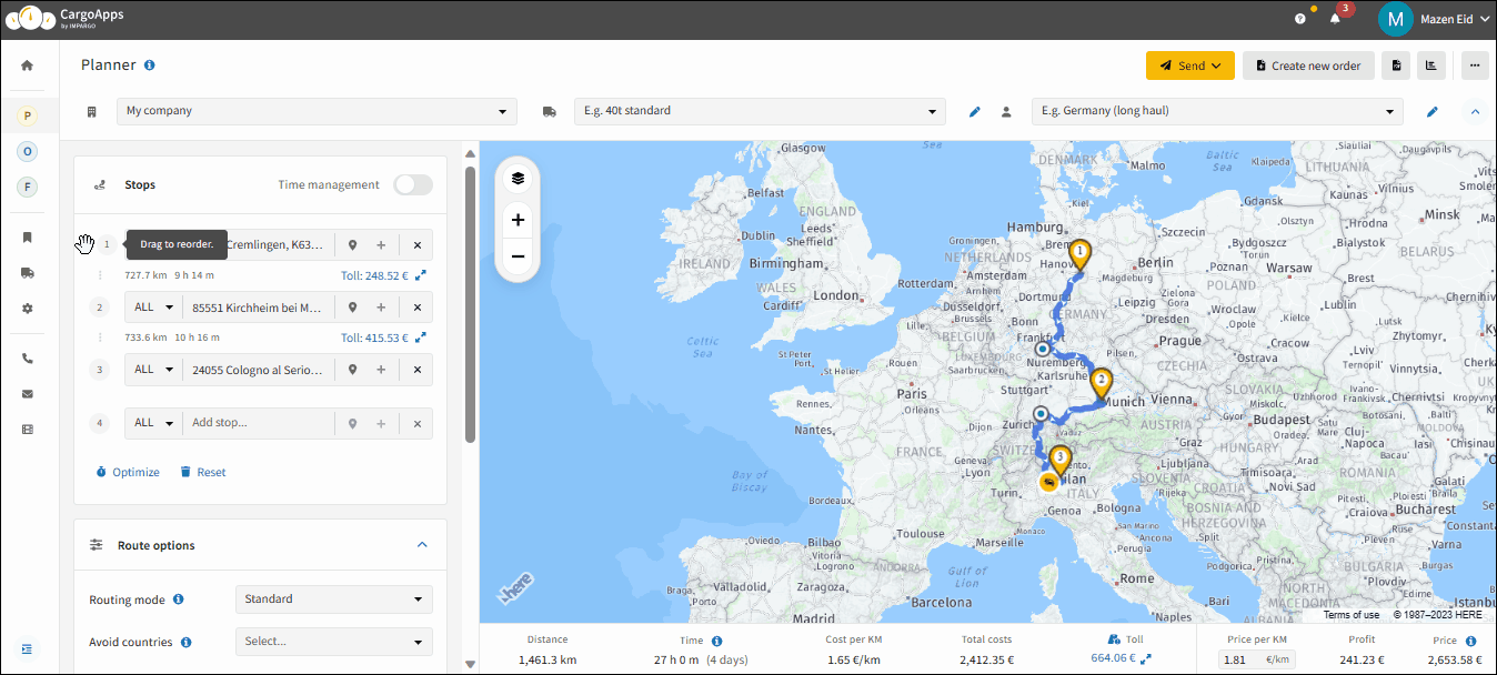 Truck Route Planner for all Europe