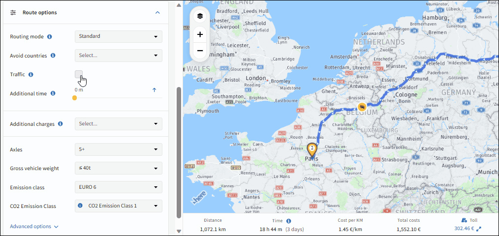 Truck Route Planner for all Europe