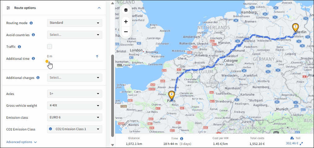 Truck Route Planner for all Europe