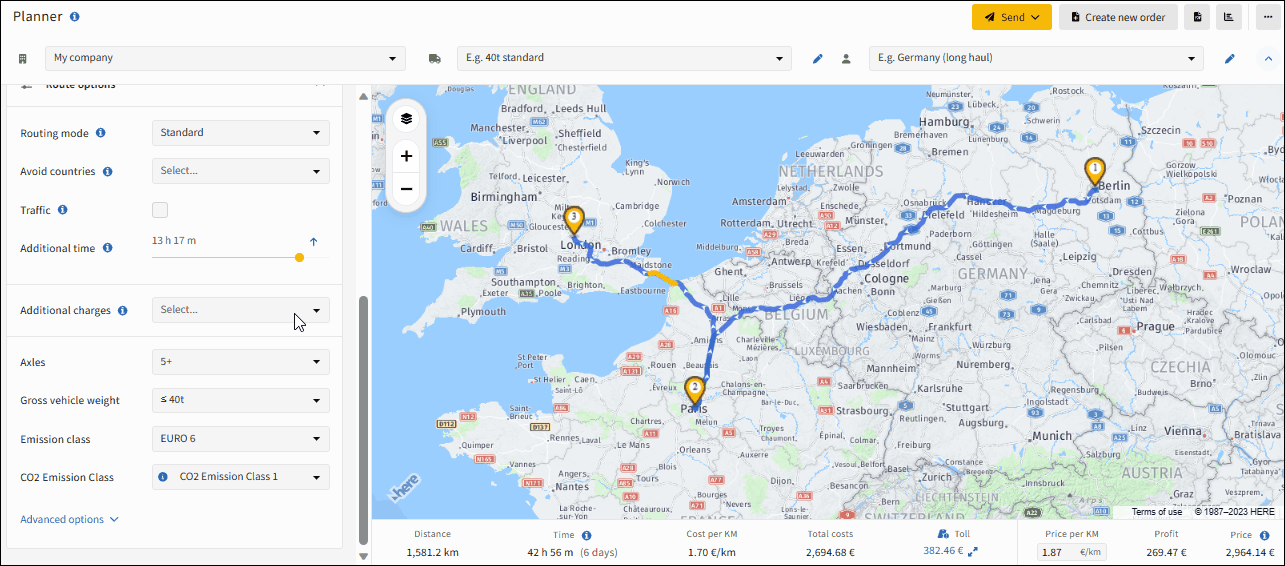 Truck Route Planner for all Europe