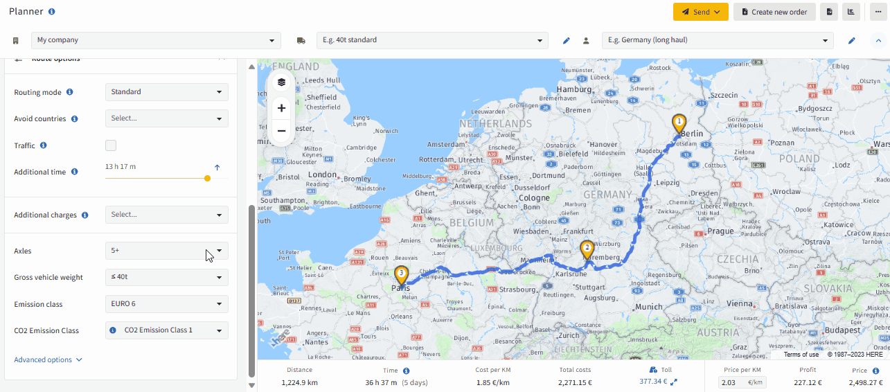 Truck Route Planner for all Europe