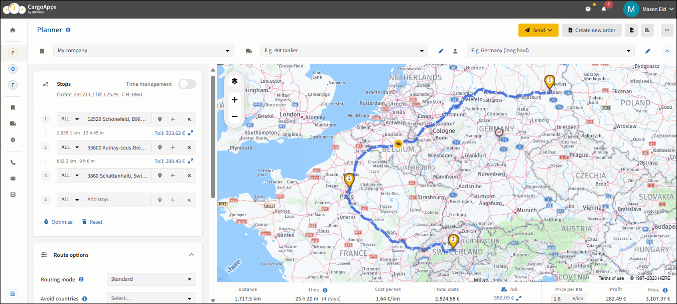 Truck Route Planner for all Europe