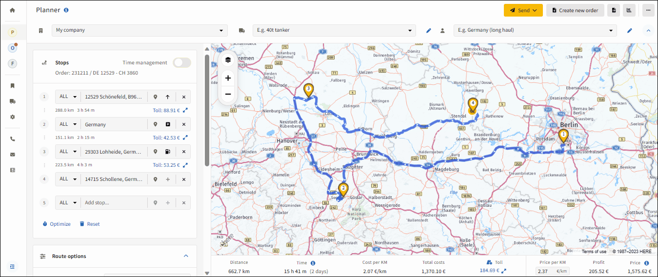 Truck Route Planner for all Europe