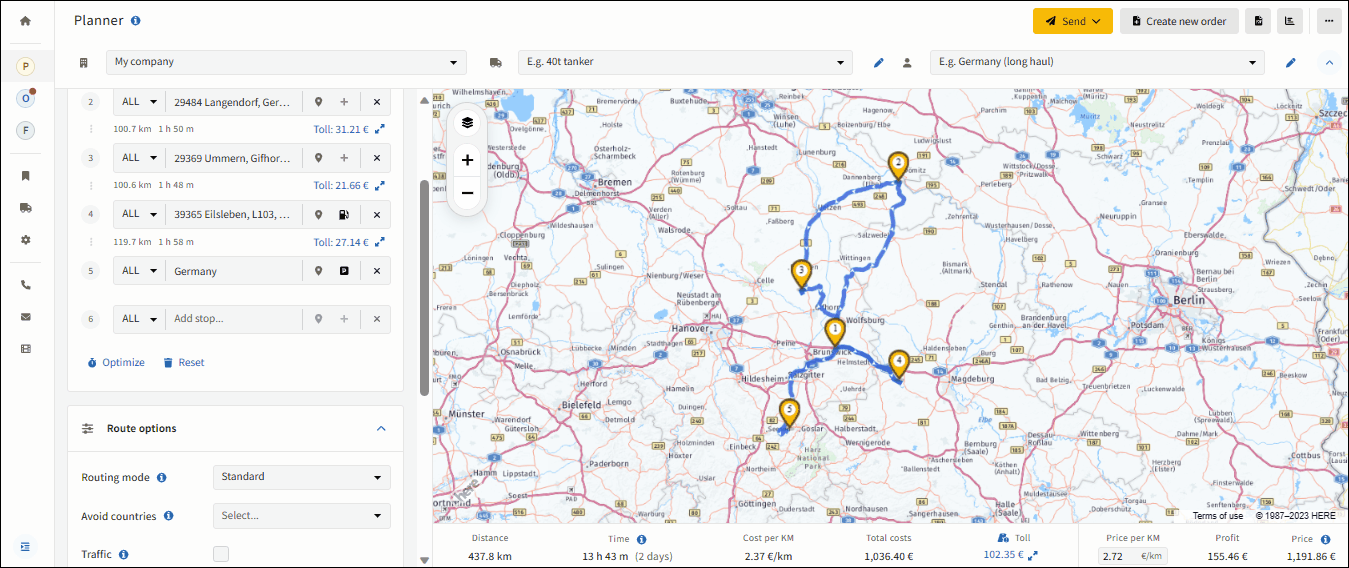 Truck Route Planner for all Europe