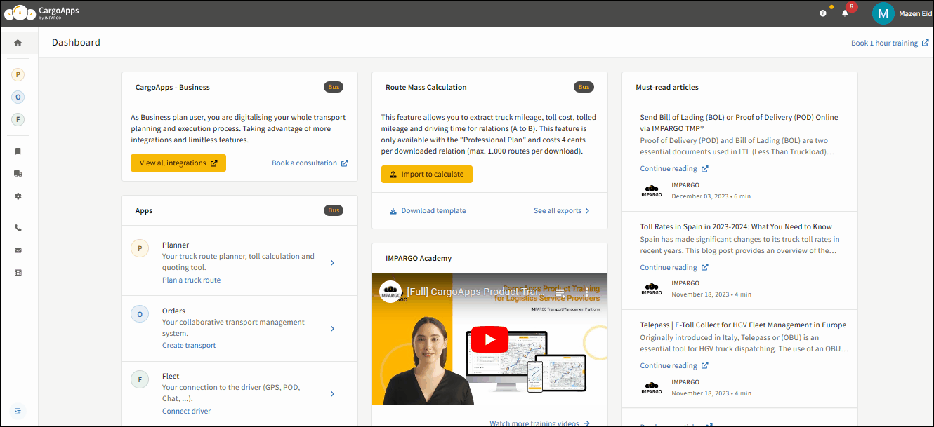 Order Management System for truck dispatch