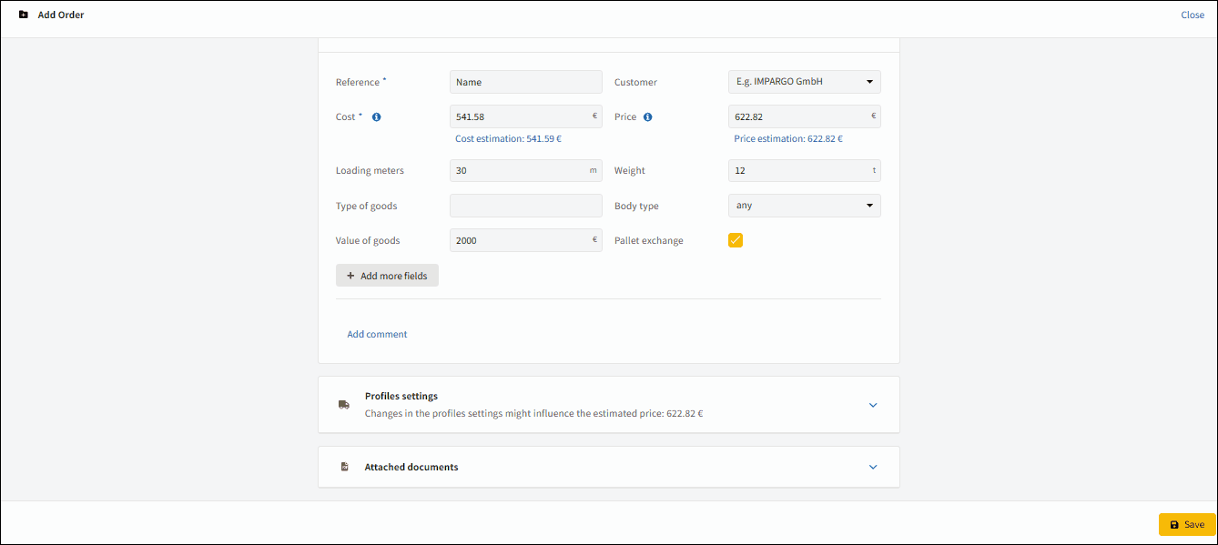 Order Management System for HGV dispatching