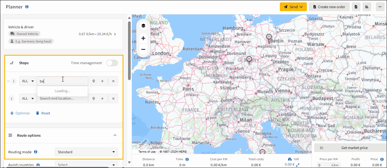 Truck Route Planner for all Europe