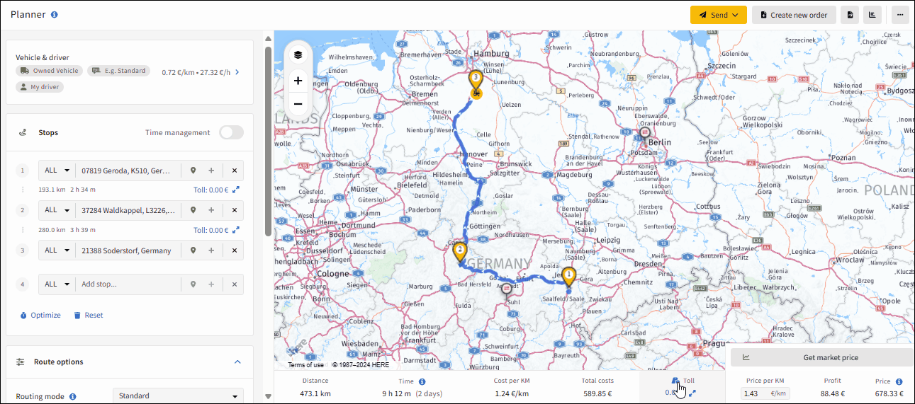 Truck Route Planner for all Europe