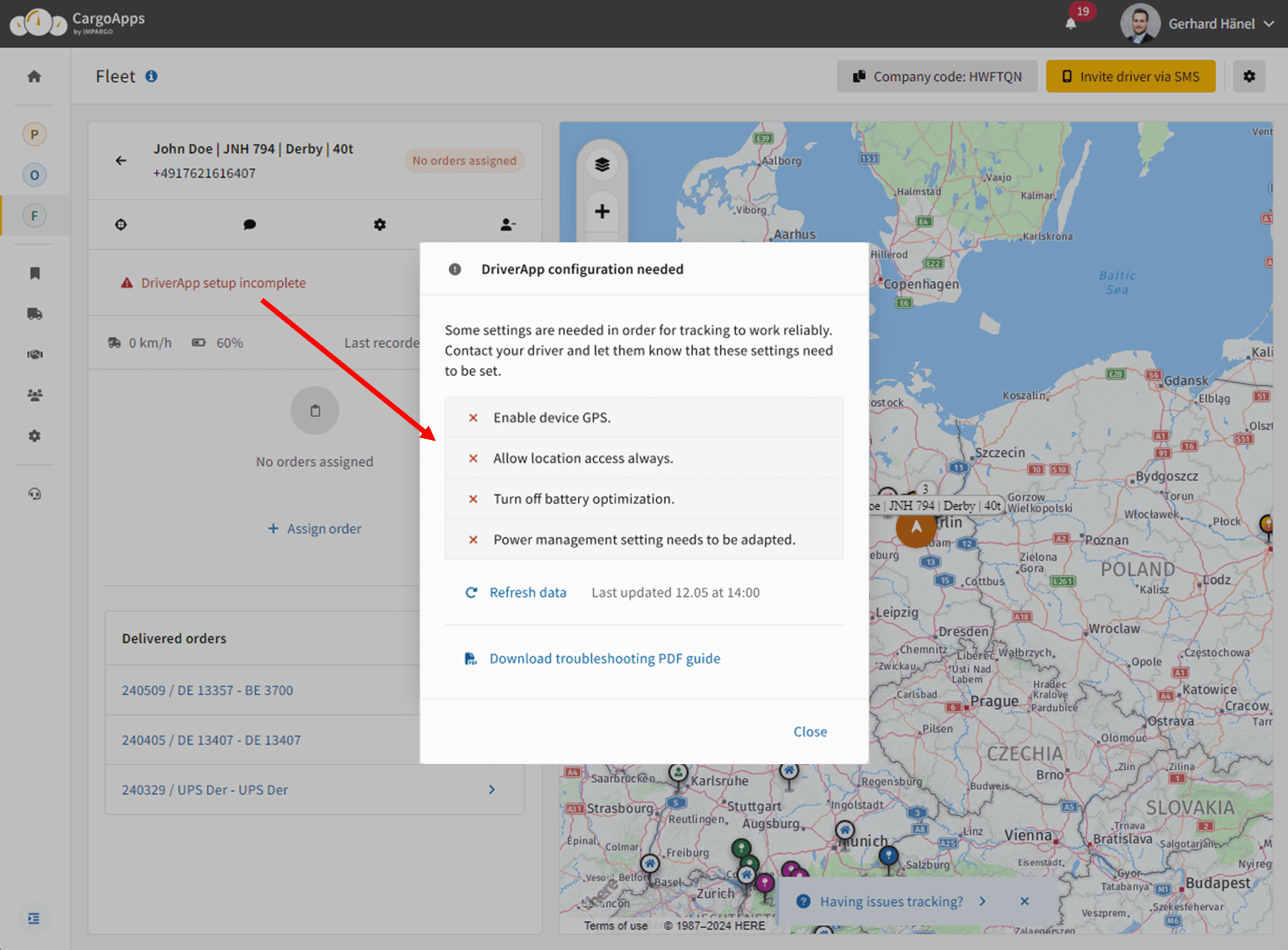 Tracking configuration status