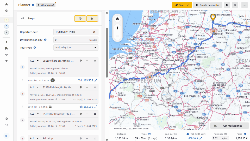 Driving and rest time calculator
