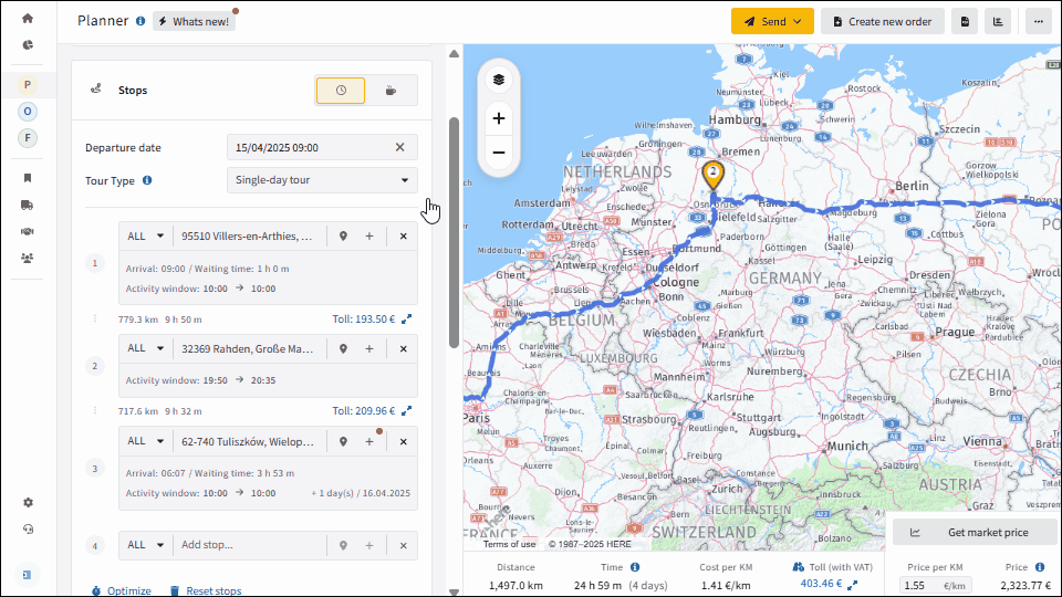 plan for multi-day truck routes