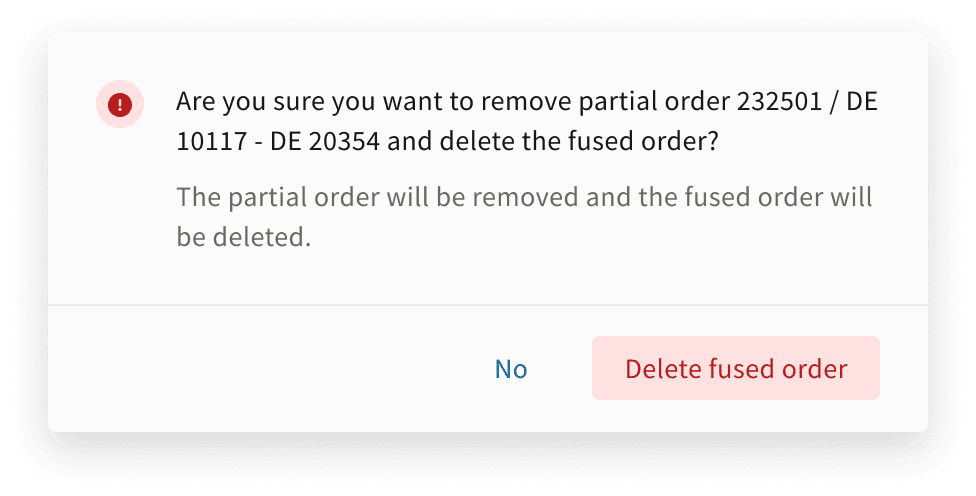 Delete created tour warning
