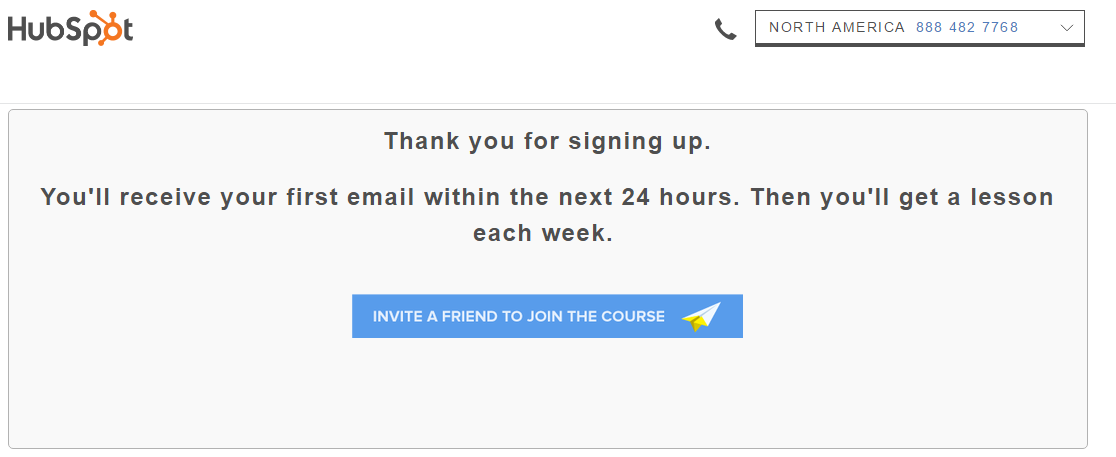 hubspot thank you page example