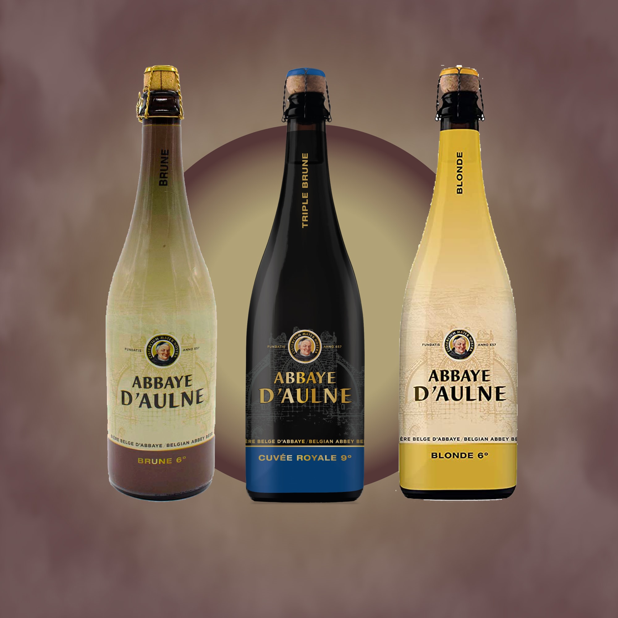 Combo Abadia 3 Cervezas Belgas Abbaye D'Aulne Botella 750ml