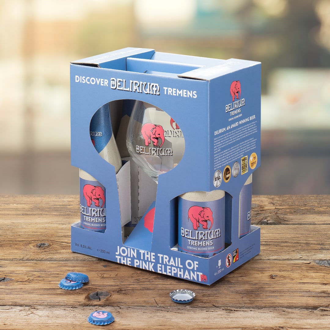 Combo Cerveza Delirium 4 cervezas 330ml + Copa - Imagen 2